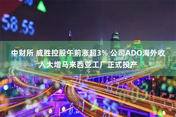 中财所 威胜控股午前涨超3% 公司ADO海外收入大增马来西亚工厂正式投产
